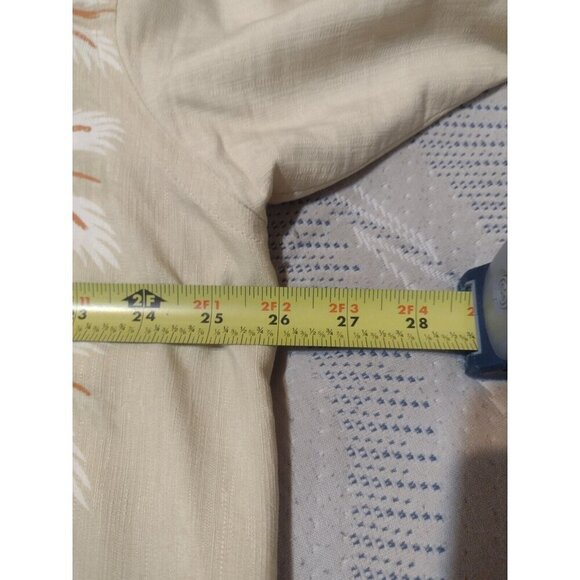 Tommy Bahama “Welcome To The Island” Embroidered Silk Camp Shirt Size XL Yellow - Picture 11 of 12